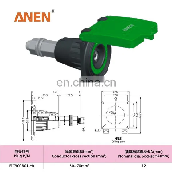Anen IC300 Connector Industrial Round Connectors DC/AC High Power Connector photo-5