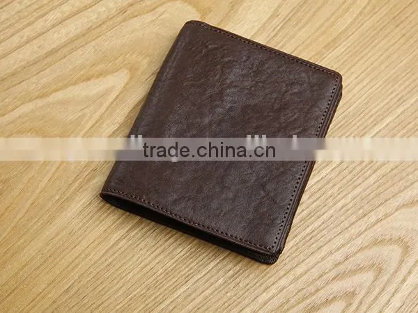 High Quality Cow Leather Men's Bifold Wallet Small Wallet Card Holder Wallet photo-2