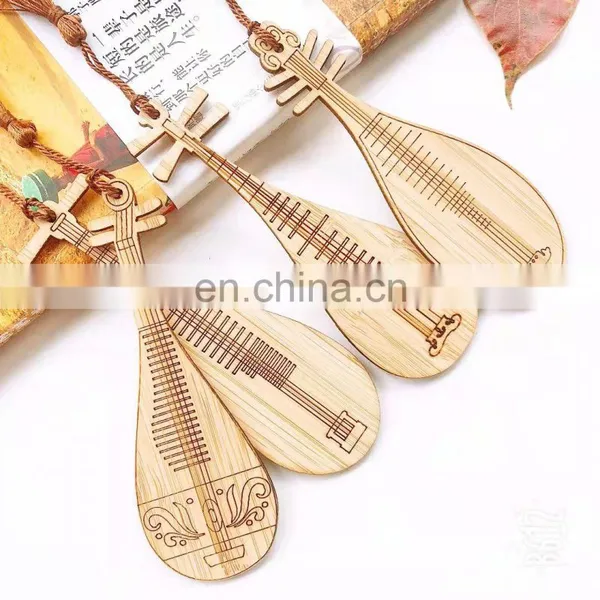 Custom Personalized Engraved Blank Wood Bookmarker Islamic Natural Handmade Craft Hollow Creative Chinese Style Wooden Bookmark photo-4