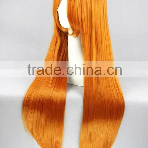 High Quality 80cm Long Straight Orange Wigs EVA Soryu Asuka Langley Cosplay Hair Wigs Synthetic Anime Wig Party Wig photo-4