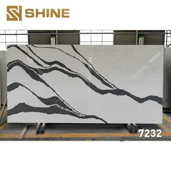 High-Quality Artificial Quartz Stone Calacatta Quartz Slabs for Kitchen Table Top Quartz Slab Widely Used