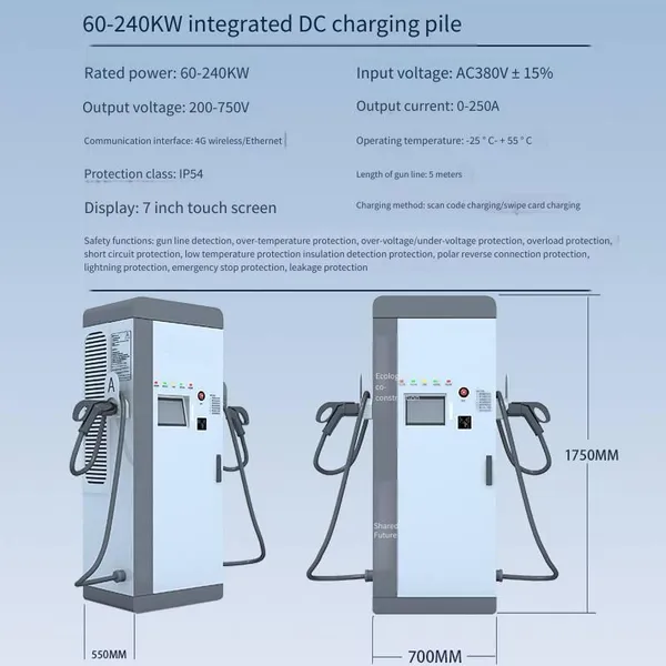 Minaichi 120kw dc Charging Pile With qr Code Scanning Operation, Commercial Charging Station for Electric Vehicles photo-3