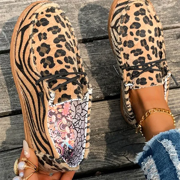 Coffee Sleek Snake Skin Print Lace-up Detail Comfort Loafer Shoes Fiery Red PU Leather Color Block Detail Lace Up Sneakers Wholesale Women Shoes