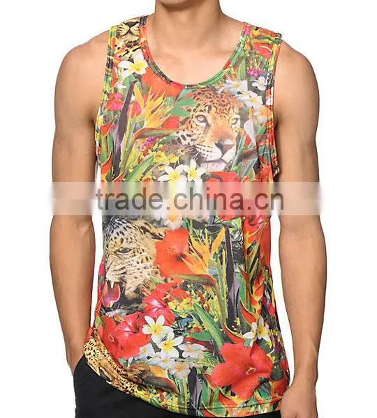 Men's Sublimation Tank Top/Digital Printing Singlet/3d Printing Top photo-4