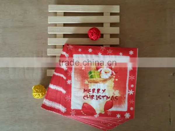 Virgin Wood Paper Napkin Christmas Printed Napkin photo-6