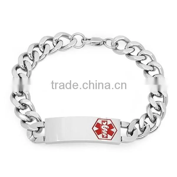 Custom Logo Stainless Teel Bracelet Alert Stainless Steel Bracelet