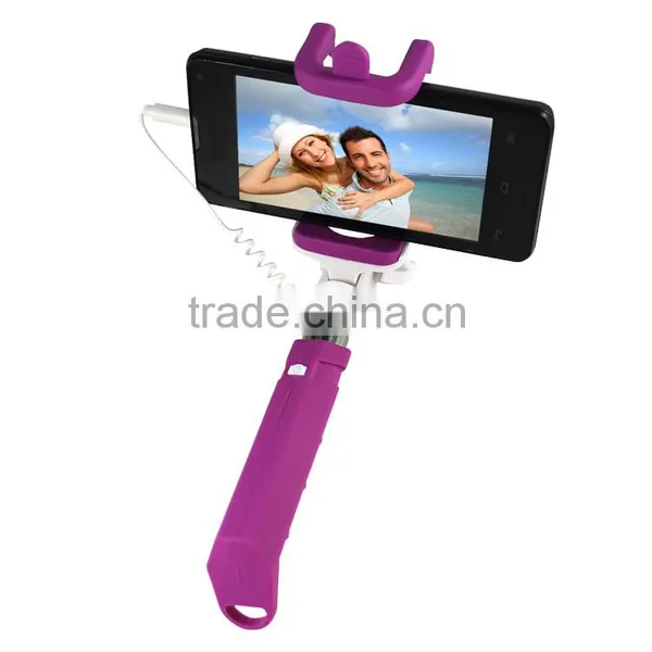 High Margin Products Wired MINI Monopod Rainbow Color Selfie Pole With Cable Promotional Gifts Shenzhen Pocket Selfie Stick photo-5
