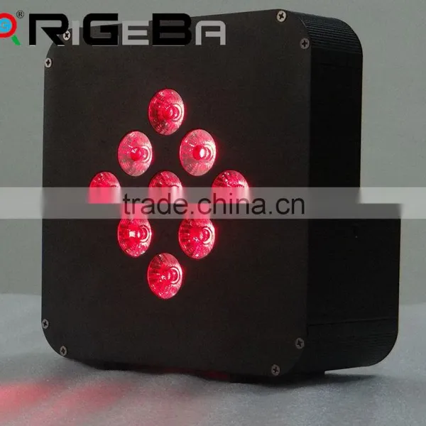 2015 Built-in Li-ion Battery & Wireless Super Slim 9*10W RGBWA 5 IN 1 Led Mini Flat Par Can Stage Par Light photo-2