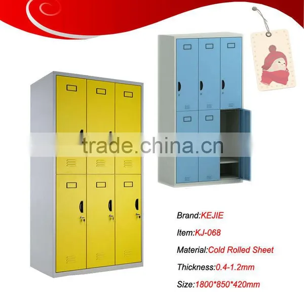 Cold-rooling Steel Lockers/furniture for Clothing Store 6 Door Clothes Locker 6 Door Steel Clothes Locker School Metal Wardrobe photo-6