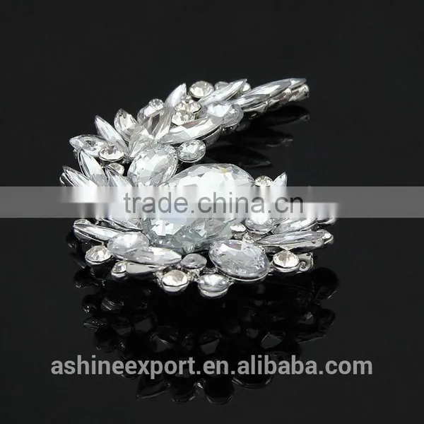 Beautiful Cheap Elegant Bulk Crystal Flower Rhinestone Brooch/handmade Rhinestone Brooch photo-3