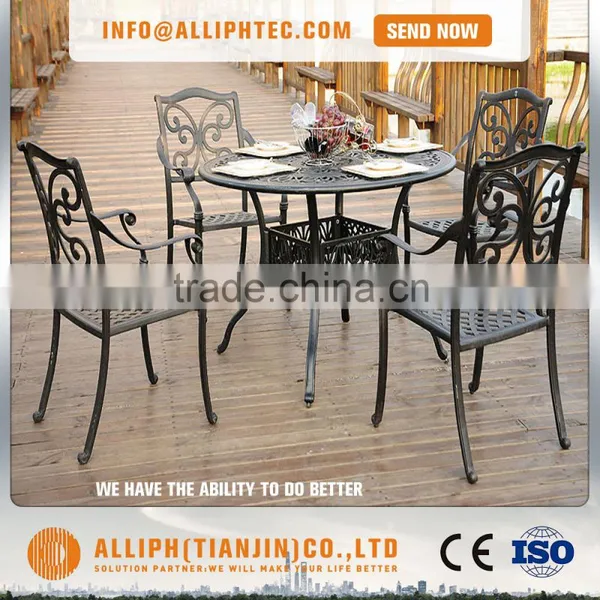 Antique Copper Design Outdoor Cast Aluminum Swivel Bar Stool Patio Furniture photo-4