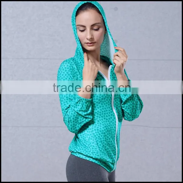 Women Thin Slim Fit Zipper Pullover Light Weight Fitness Active Athletic Workout Running Hoodie Wholesale photo-2