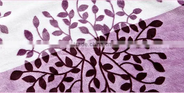 Leaves Pattern 100% Polyester Flannel Blanet photo-2