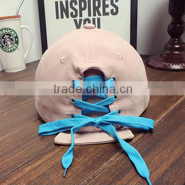 Suede Baseball Cap With Lace String at Back Closure for Wholesale Supplier's Choice photo-2
