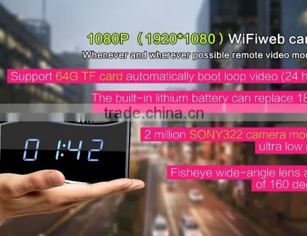 HD 1080P Wide Angle Lens Camera WIFI Clock ,New HD SPY 1080P WIFI Clock Camera photo-6