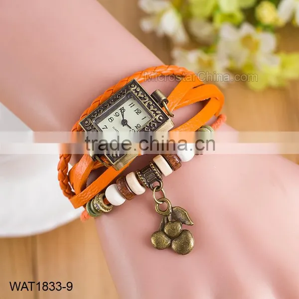 Promotional Vintage Fashion Leather Ladies Bracelet Wrist Watches photo-2