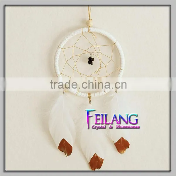Wholesale Hottest White Feathers 4inch Dream Catcher photo-2