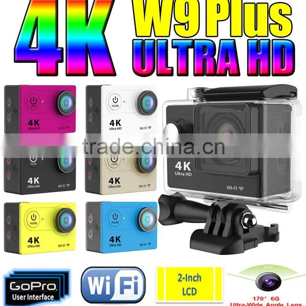 China Helmet Waterproof 30 Meters Full HD 1080p Action Camera + 4K Action Camera Wi Fi (H9/W9 Plus) 4*Zoom
