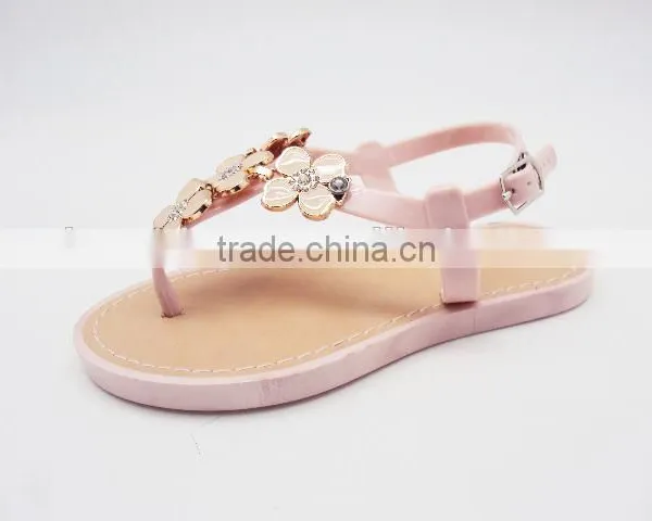 Flower Top PVC Flat Sandals for Girls and Women photo-2