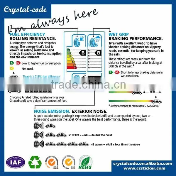 Custom PP Type Labels Self Adhesive Tyre Stickers Rubber Tyre Label photo-4