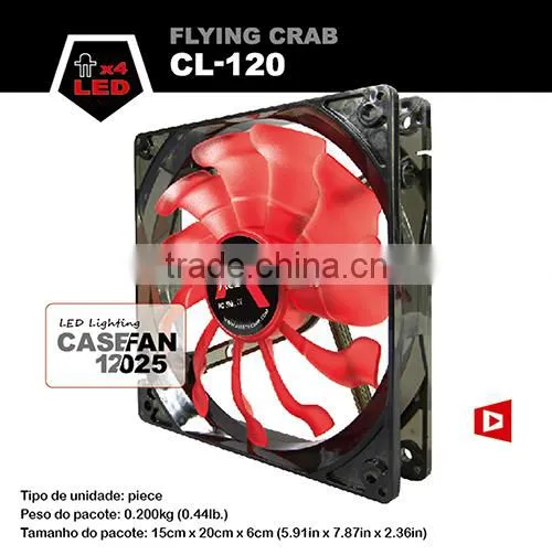 Alseye CA701w Manufacture CL-120-R 120*120*25mm Red Led Computer Case Cooling Fan photo-5