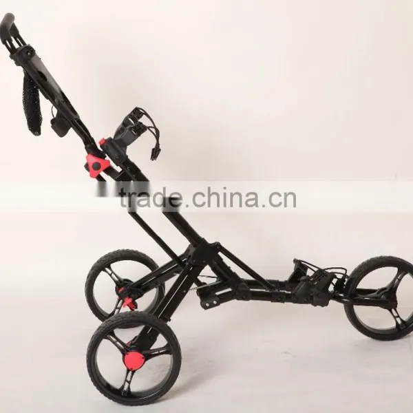 2016 Brand New Fold Light Weight 3 Wheels Push Pull Golf Trolley Manual Golf Cart photo-2