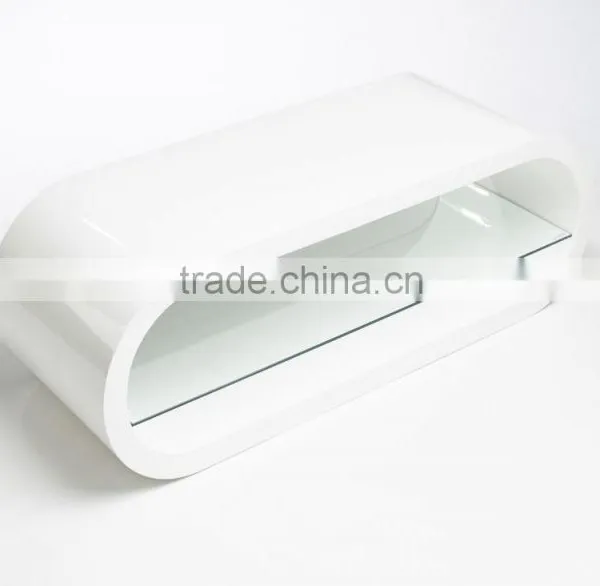 TV-2321 High Gloss Oval TV Stand Table photo-2