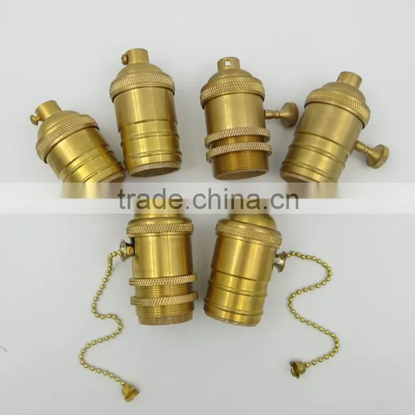 Retro Vintage Edison E26 E27 Screw Brass Holder Lamp Bulb Holder Pendant Lighting Socket photo-3