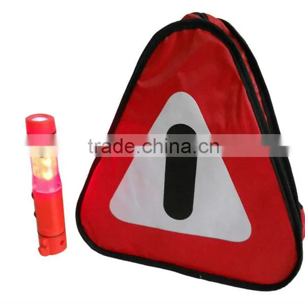 Red Triangular Fabric Bag Emergency Roadside Tool Kit photo-2