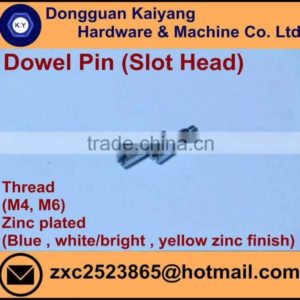 Dowel Pin With Slotting Head (for Furniture); Zinc Plated (Blue , White/bright , Yellow Zinc Finish ); M4, M6 photo-2