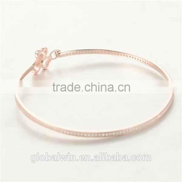 Fashion Jewelry 14K Gold Plated Anklets Bangles With Clear Cz photo-5