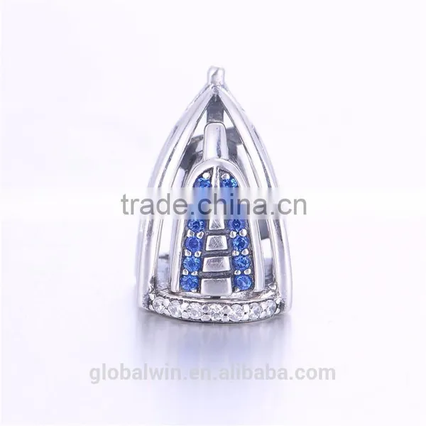Tourist Season 2016 Unique Building Dubai Burj AI Arab Charm Design Crystal Wholesale Trading Charm X386 photo-3