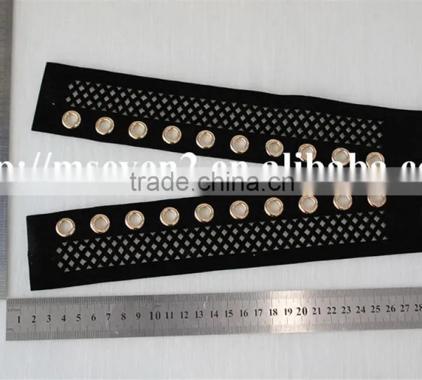High Quality Polyester Fabric Matal Eyelet Applique Net Embroidery Collar for Sale photo-6