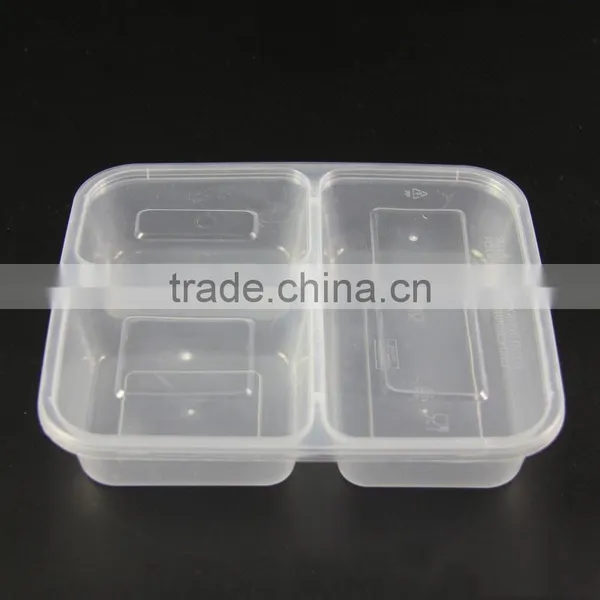 Black 3 Divided Microwavable Safe Storage Plastic Food Containers photo-2
