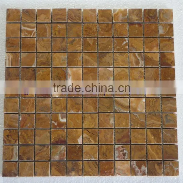 New Selling Attractive Style BROWN GOLDEN ONYX MOSAIC TILES COLLECTIONS photo-2