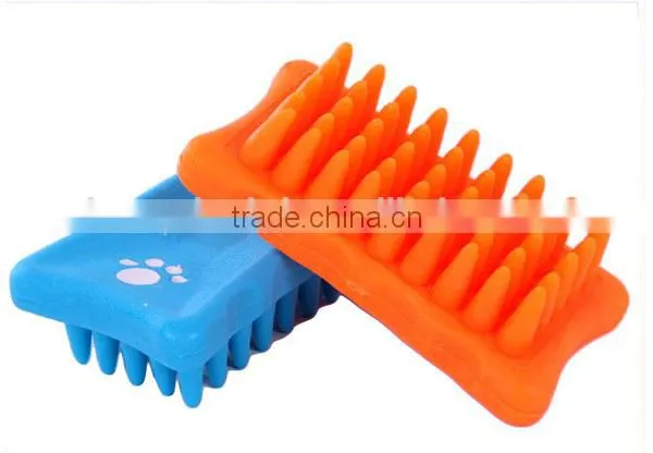 Pet Products Silicone Rubber Pet Brush Dog Cat Sheep Pig Bath Groom Brush photo-2