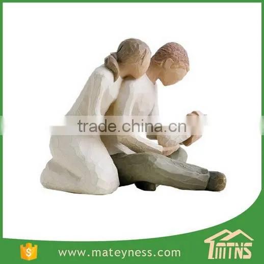Handmade Painted Decorative Poly Resin Willow Tree Figurines photo-3