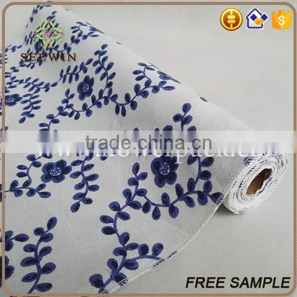 Awards Banquet Birthday Party Table Cover Printed Polyester Ramie Fabric photo-3