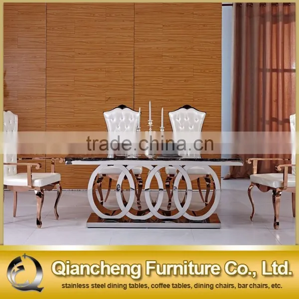 Modern 10 Seater Marble Top Metal Table Whlesale Dining Room Furniture photo-4