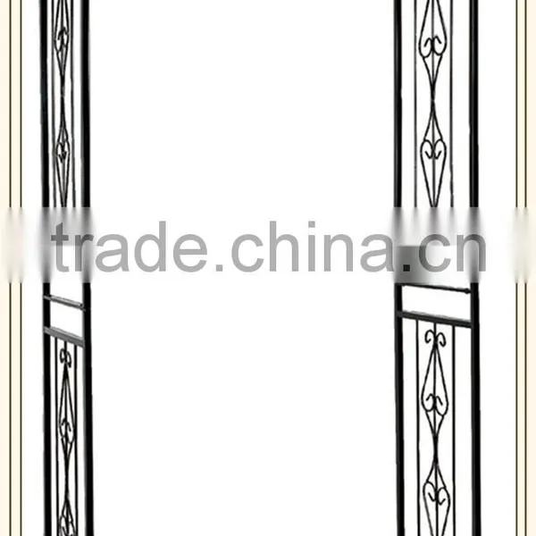 New design black color wrought iron garden arche