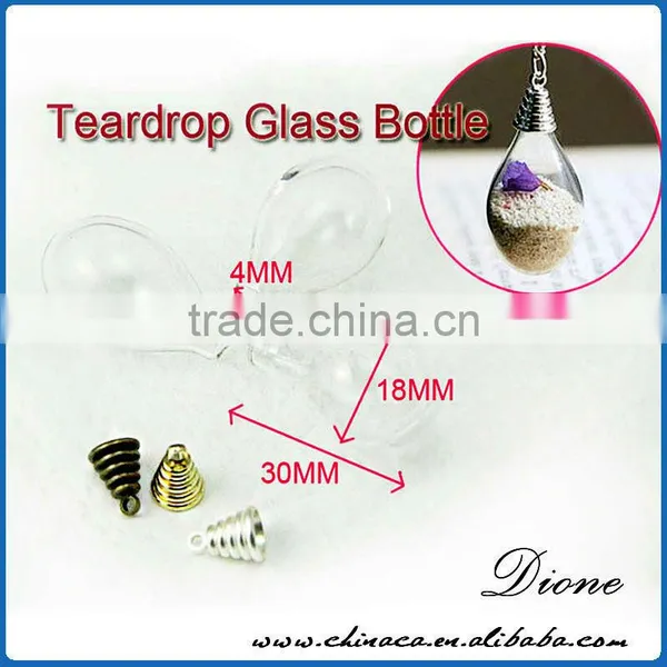 Vintage Style Dry Flower Vial Glass Dome Pendant Glass Dome Necklace photo-3