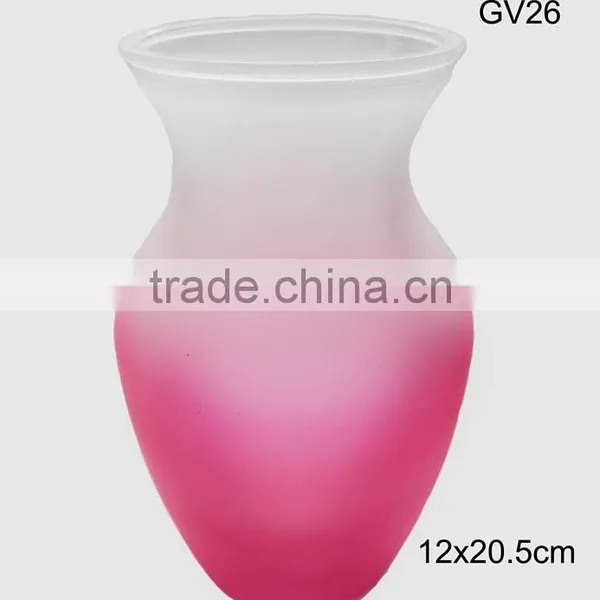 Transparent Red and Blue Decorative Glass Vase photo-3