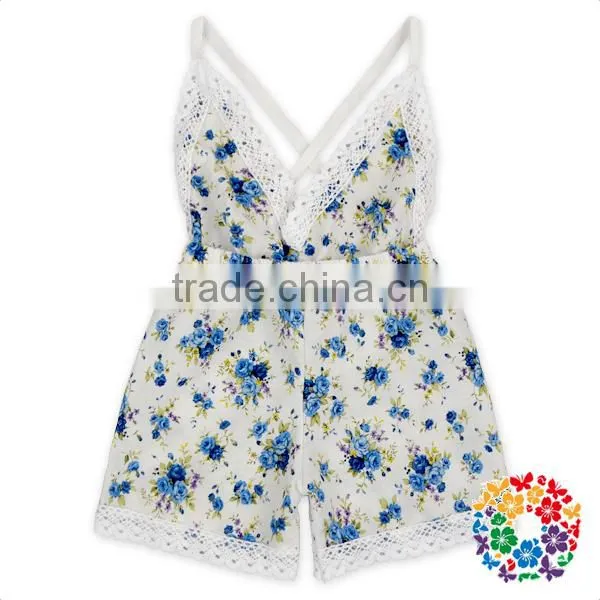 New Born Boutique Clothing One Piece Romper 100% Cotton Florals Baby Girl Romper photo-2