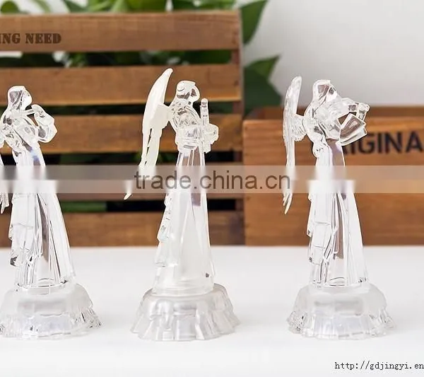 LED Acrylic Christmas Angel With Instrument Figurines photo-4