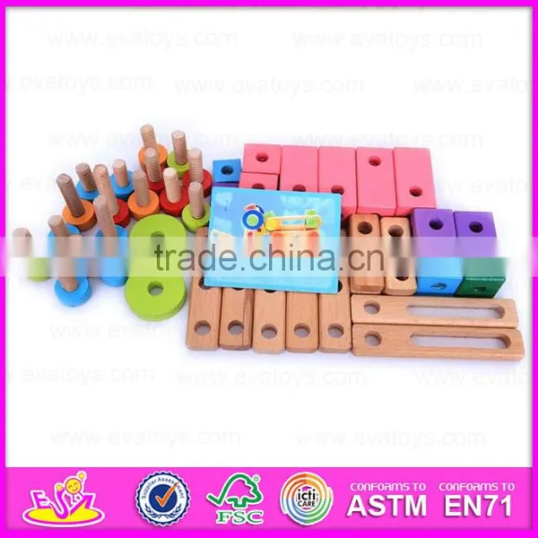2016 Most Popular Changable Screw Assemble Toy, Wooden Screw Assemble Toy W03C013 photo-6