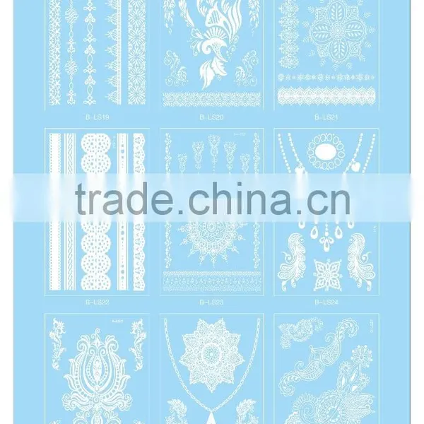 High Quality Body Jewelry White Color Temporary Hand Tattoo Sticker For Men T005-008 photo-4