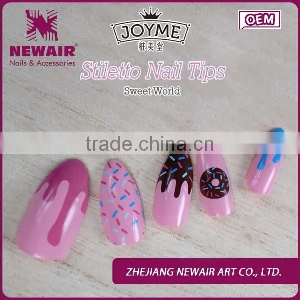 Best Saling Decorated Nails With Sweet Nail Tip Fashion Stiletto Acrylic Nails photo-2
