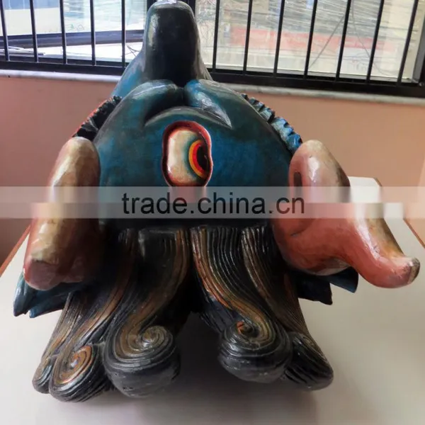 Dragon Mask Wall Hanging Decor Handmade in Nepal photo-6