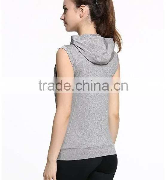 New Style Fashion Items High Quality Active Casual Workout Sleeveless Hoodie Sweatshirt For Womens Wholesale Clothing photo-3