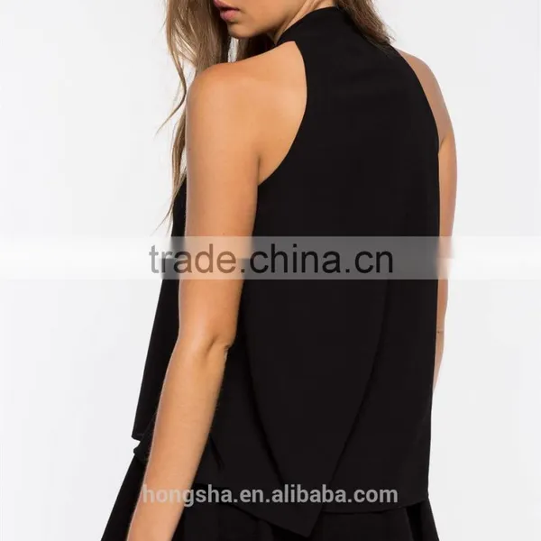 2016 Fashion Ladies Tie Neck Blouse Cami Top HST8044 photo-6